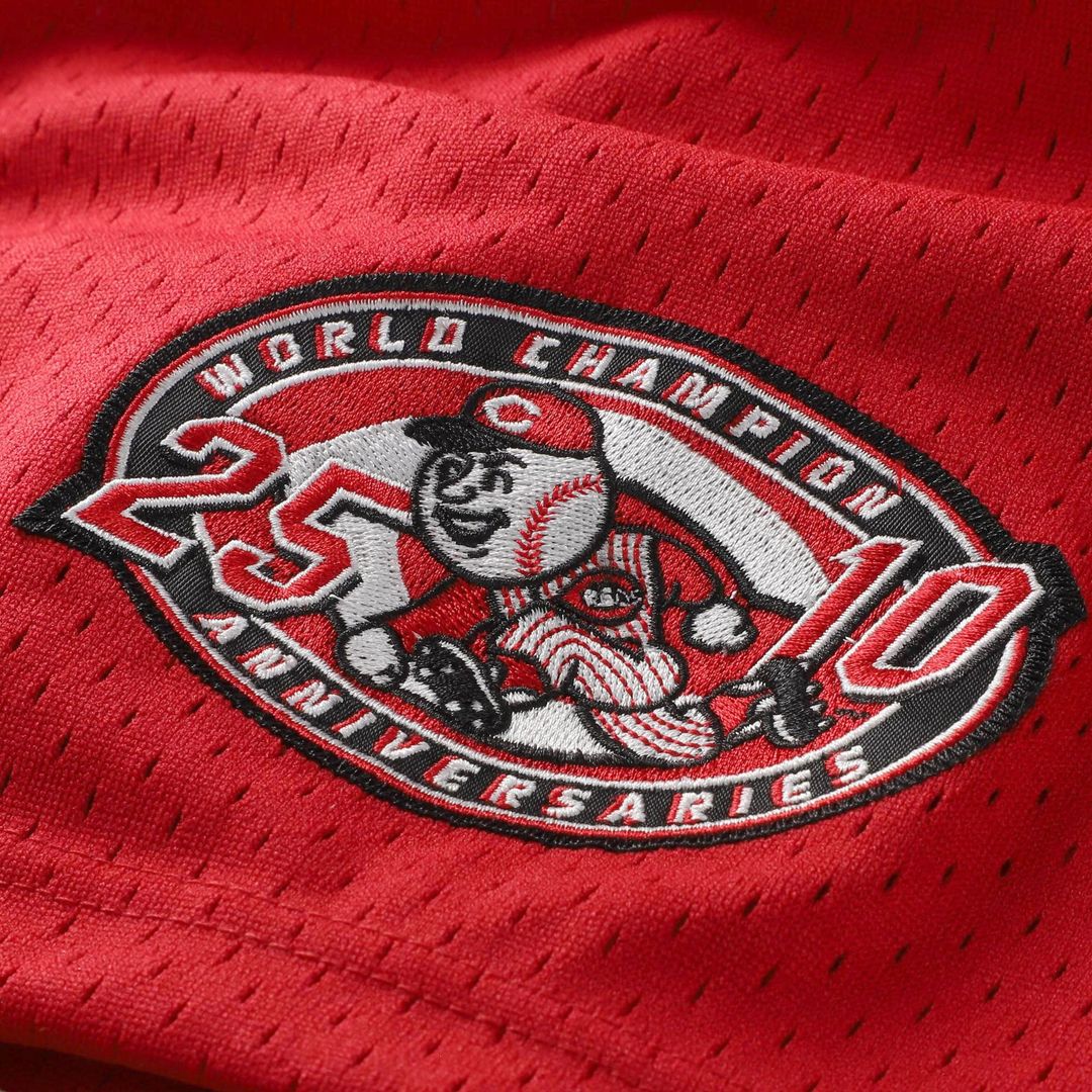 Cincinnati Reds Barry Larkin Mitchell & Ness Throwback Cooperstown Mesh Batting Practice Jersey - Red