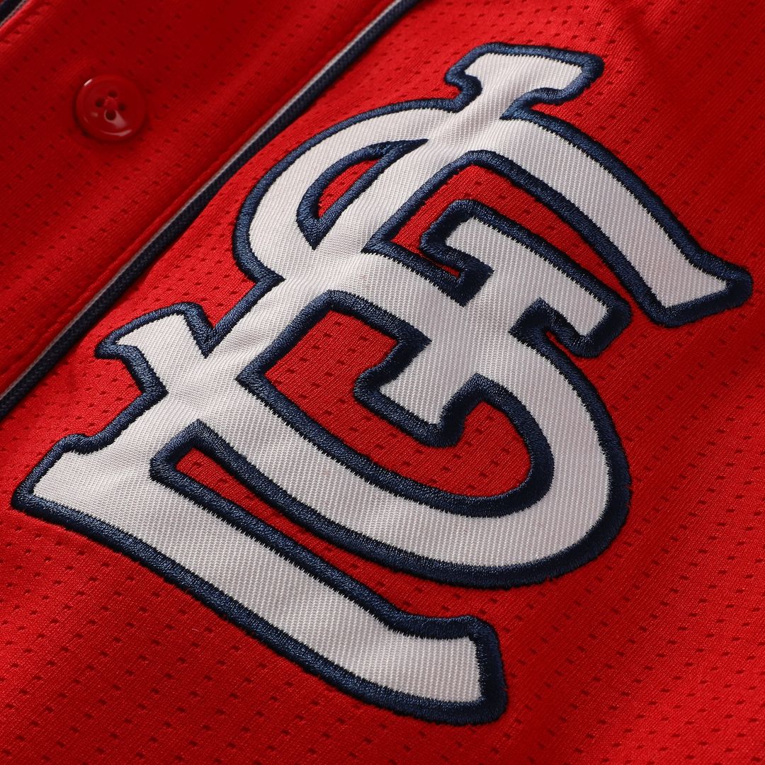 St. Louis Cardinals Stitches Team Color Full - Button Fashion Jersey - Red