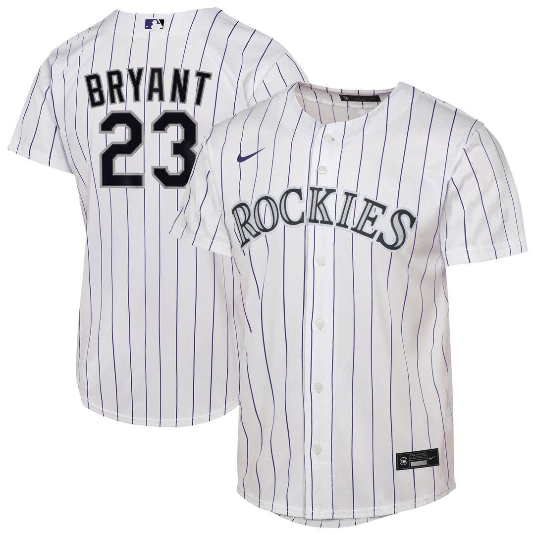 Colorado Rockies Kris Bryant Nike Youth Home Replica Jersey - White