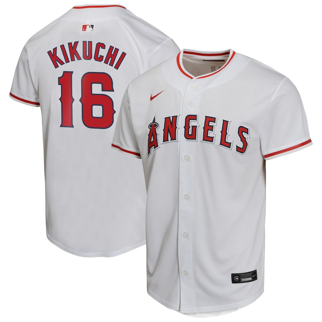 Los Angeles Angels Yusei Kikuchi Nike Youth Home Game Jersey - White