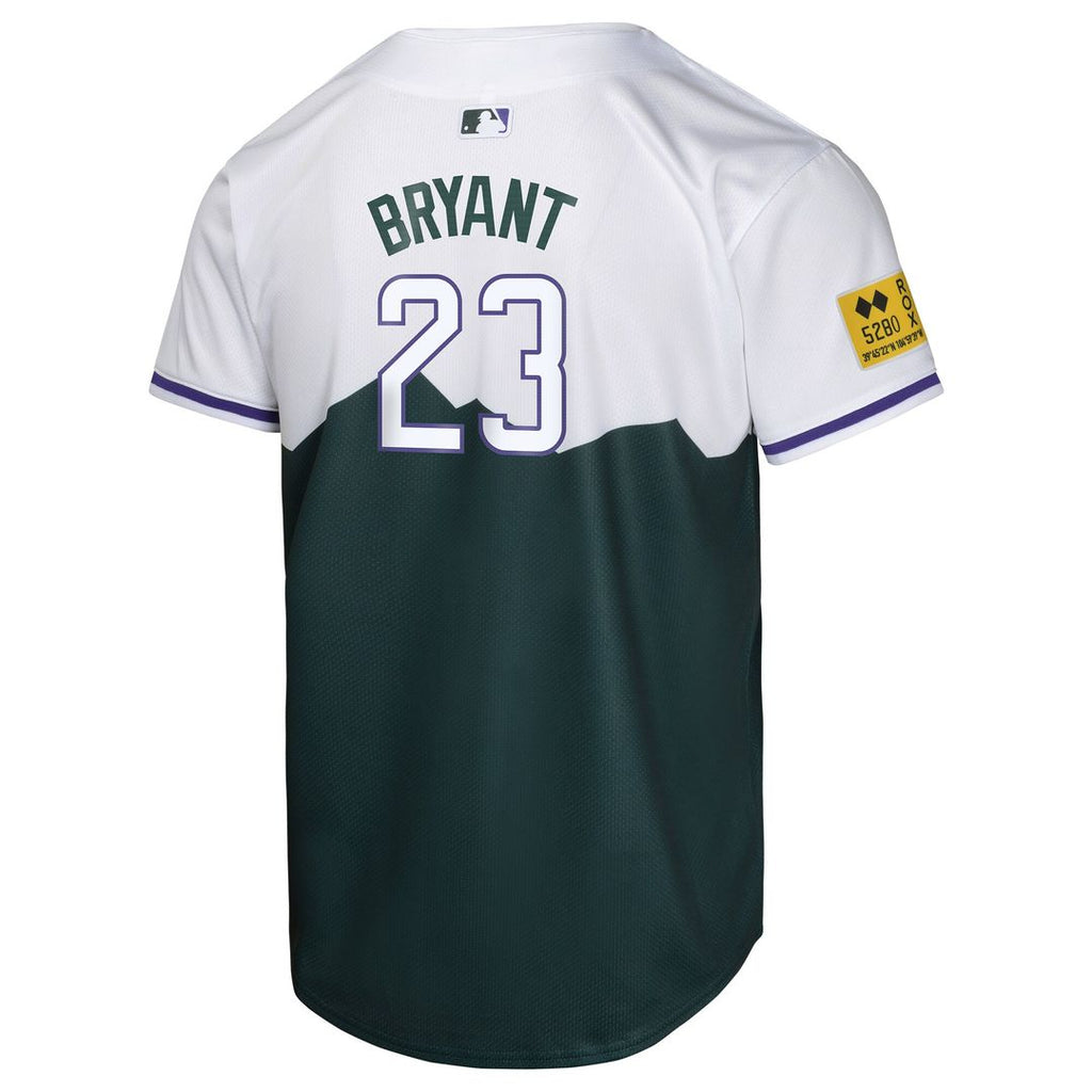 Colorado Rockies Kris Bryant Nike Youth City Connect Limited Jersey - Green