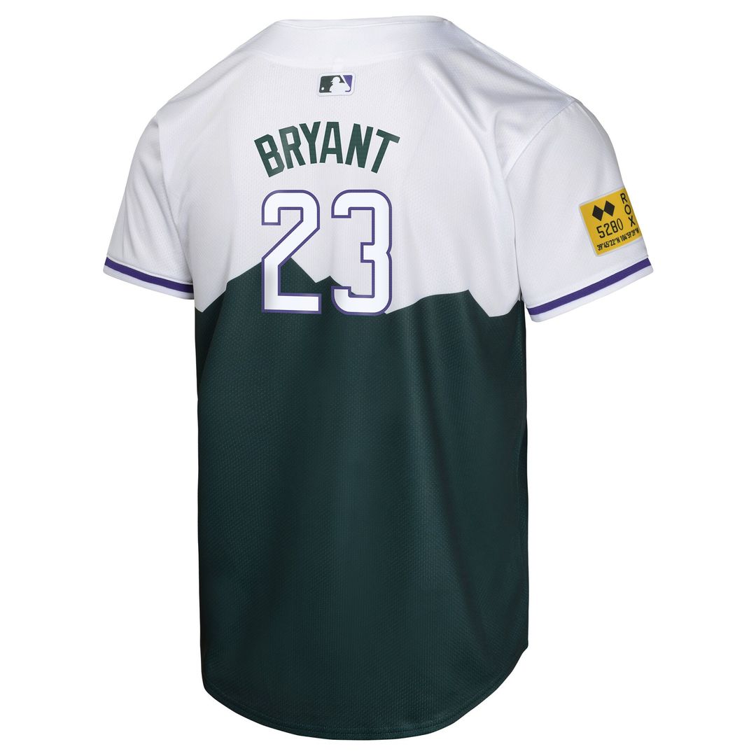Colorado Rockies Kris Bryant Nike Youth City Connect Limited Jersey - Green