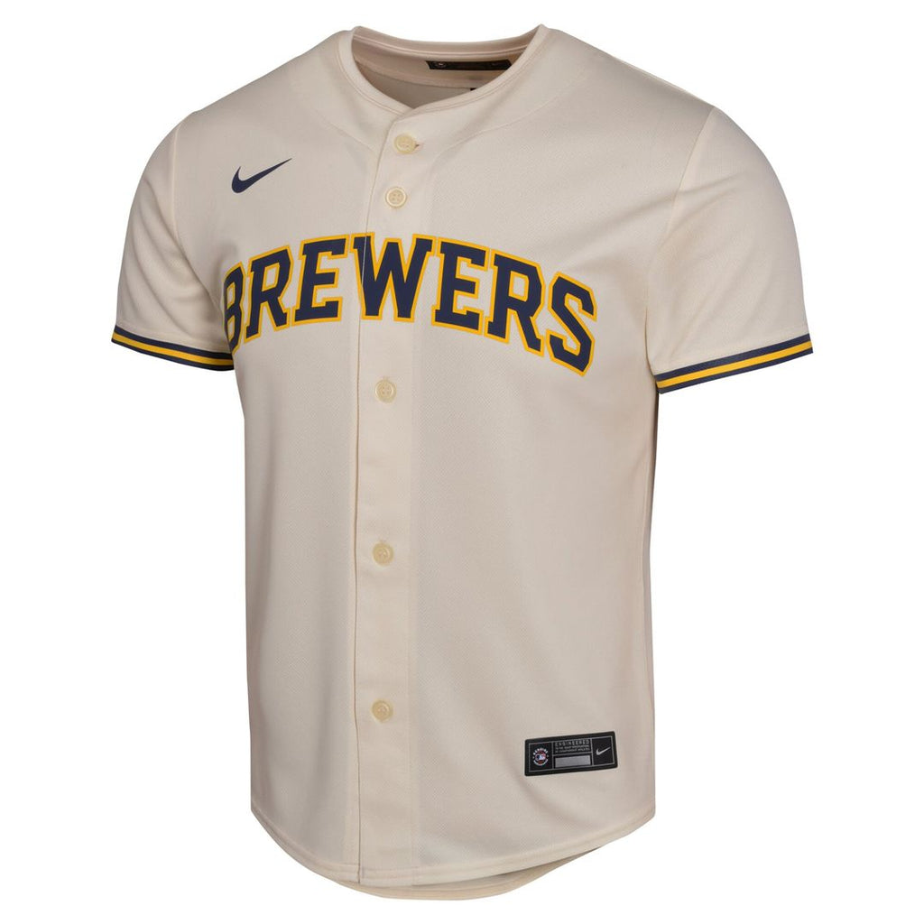 Milwaukee Brewers Christian Yelich Nike Youth Home Game Jersey - Cream