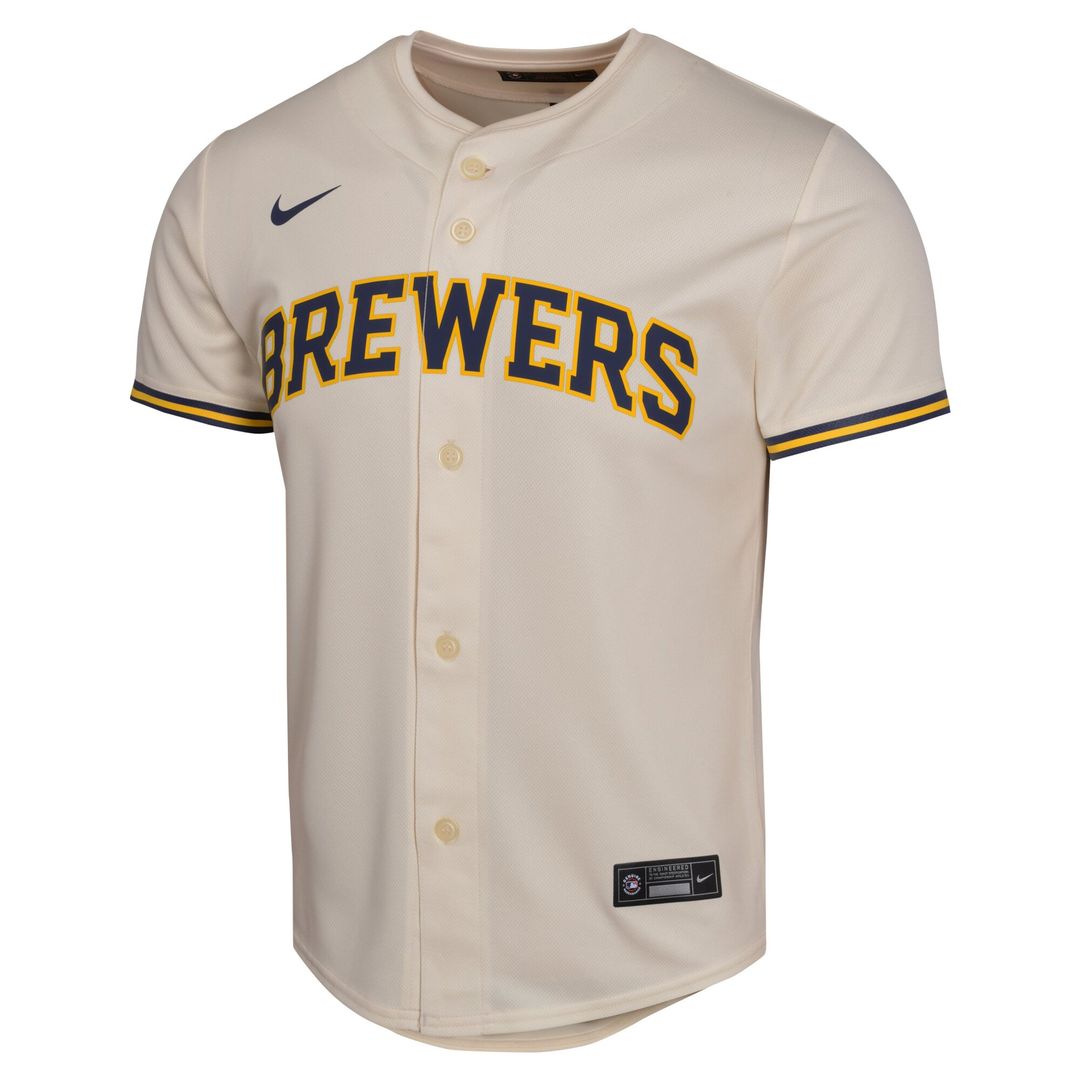 Milwaukee Brewers Christian Yelich Nike Youth Home Game Jersey - Cream