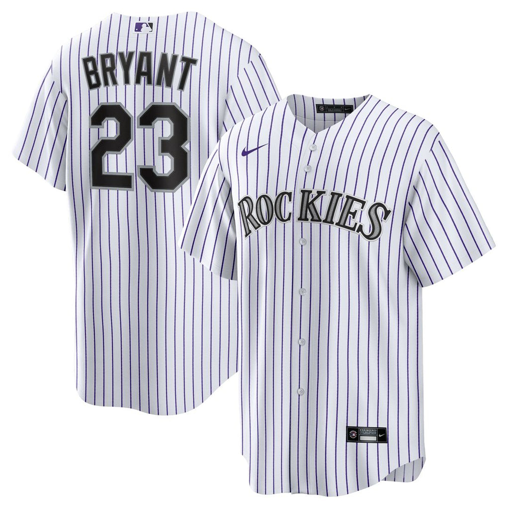 Colorado Rockies Kris Bryant Nike Replica Jersey - White/Purple