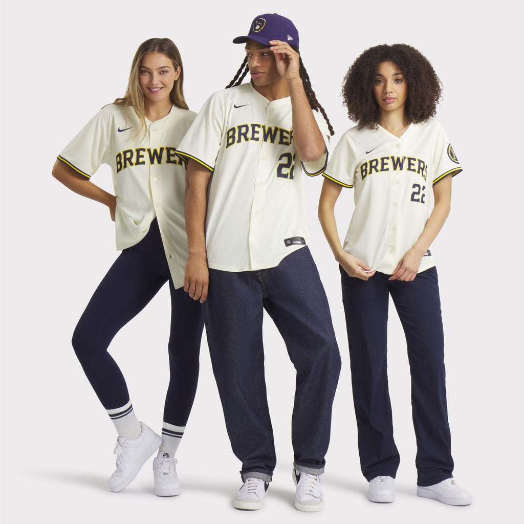 Milwaukee Brewers Christian Yelich Nike Home Limited Jersey - Cream