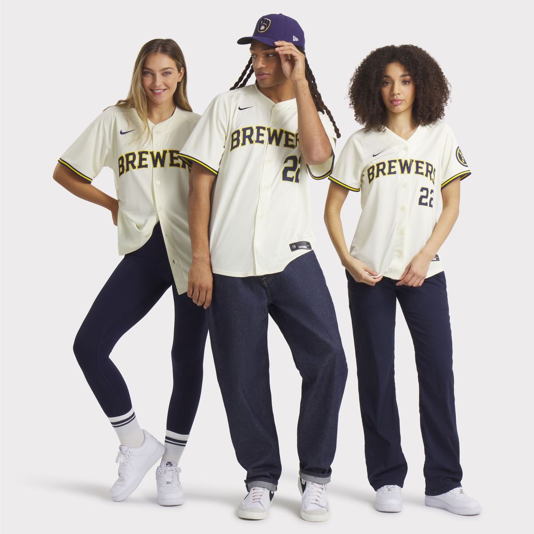 Milwaukee Brewers Christian Yelich Nike Home Limited Jersey - Cream