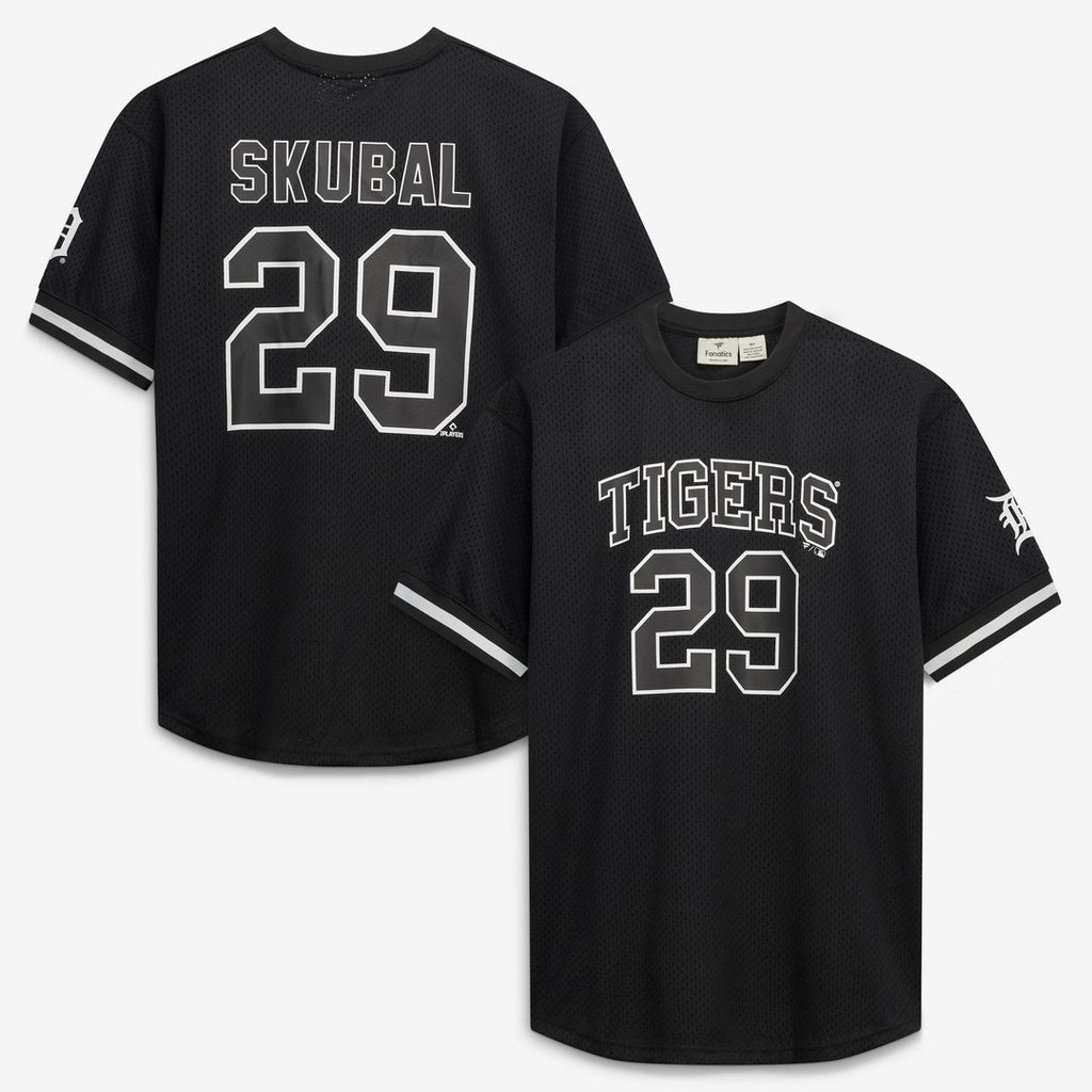 Detroit Tigers Tarik Skubal Fanatics Big & Tall Heavyweight Mesh Jersey - Black/White