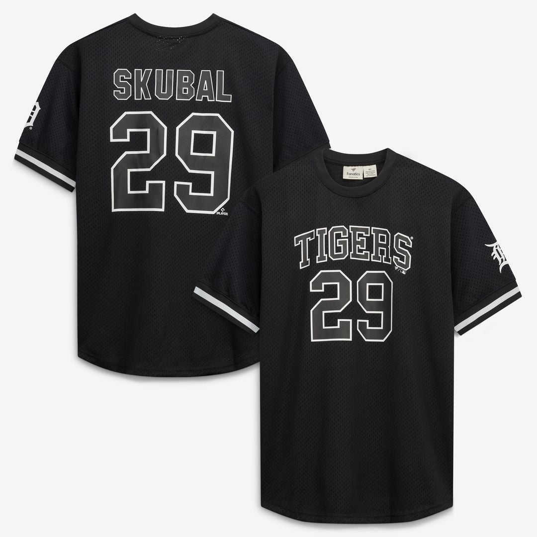 Detroit Tigers Tarik Skubal Fanatics Big & Tall Heavyweight Mesh Jersey - Black/White