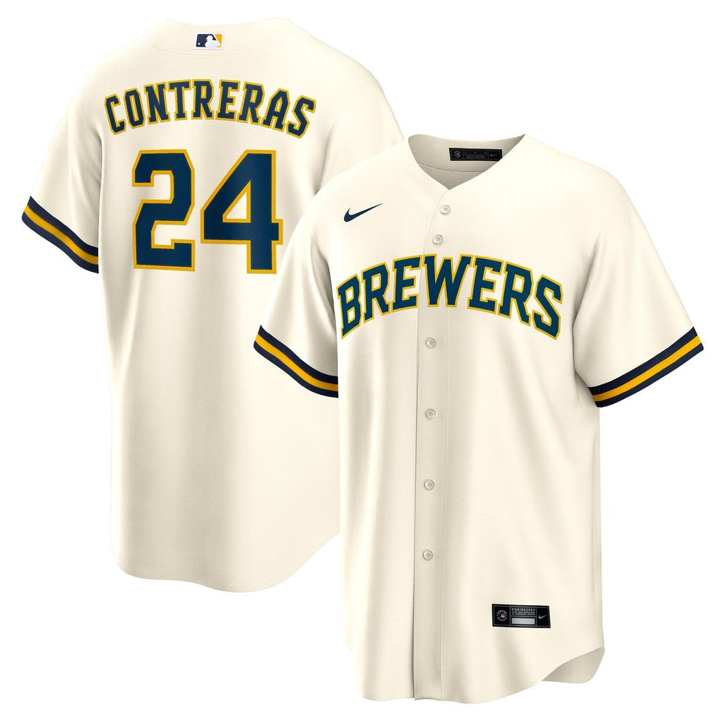 Milwaukee Brewers William Contreras Nike Home Replica Jersey - Cream
