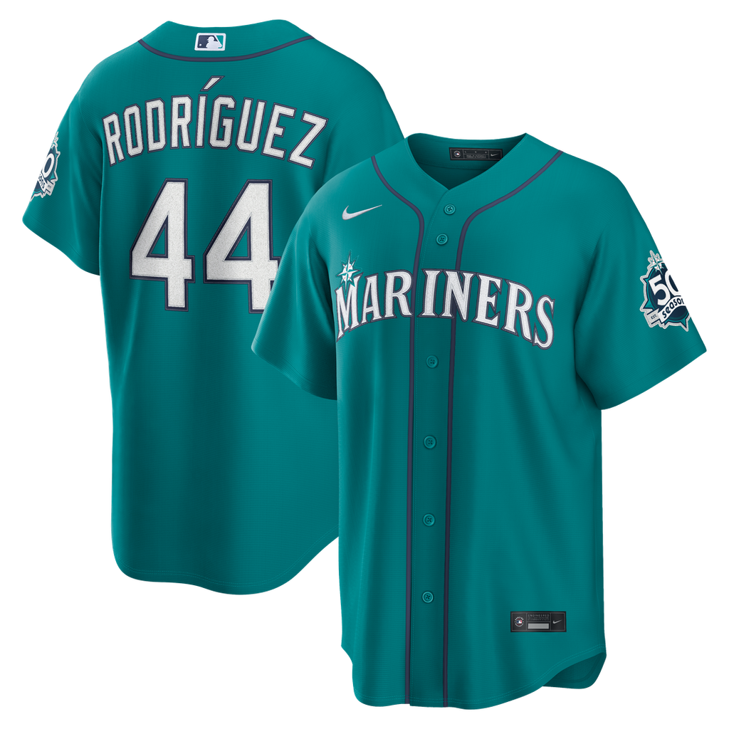Seattle Mariners Julio Rodríguez Nike Home Stadium 50th Season Patch Jersey - White
