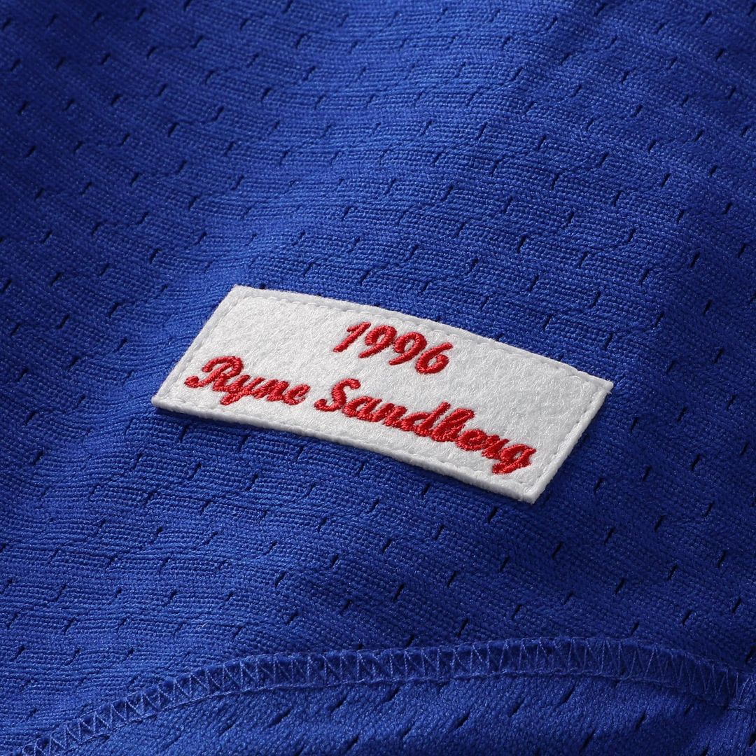 Chicago Cubs Ryne Sandberg Mitchell & Ness Cooperstown 1996 Mesh Batting Practice Button-Up Jersey - Royal