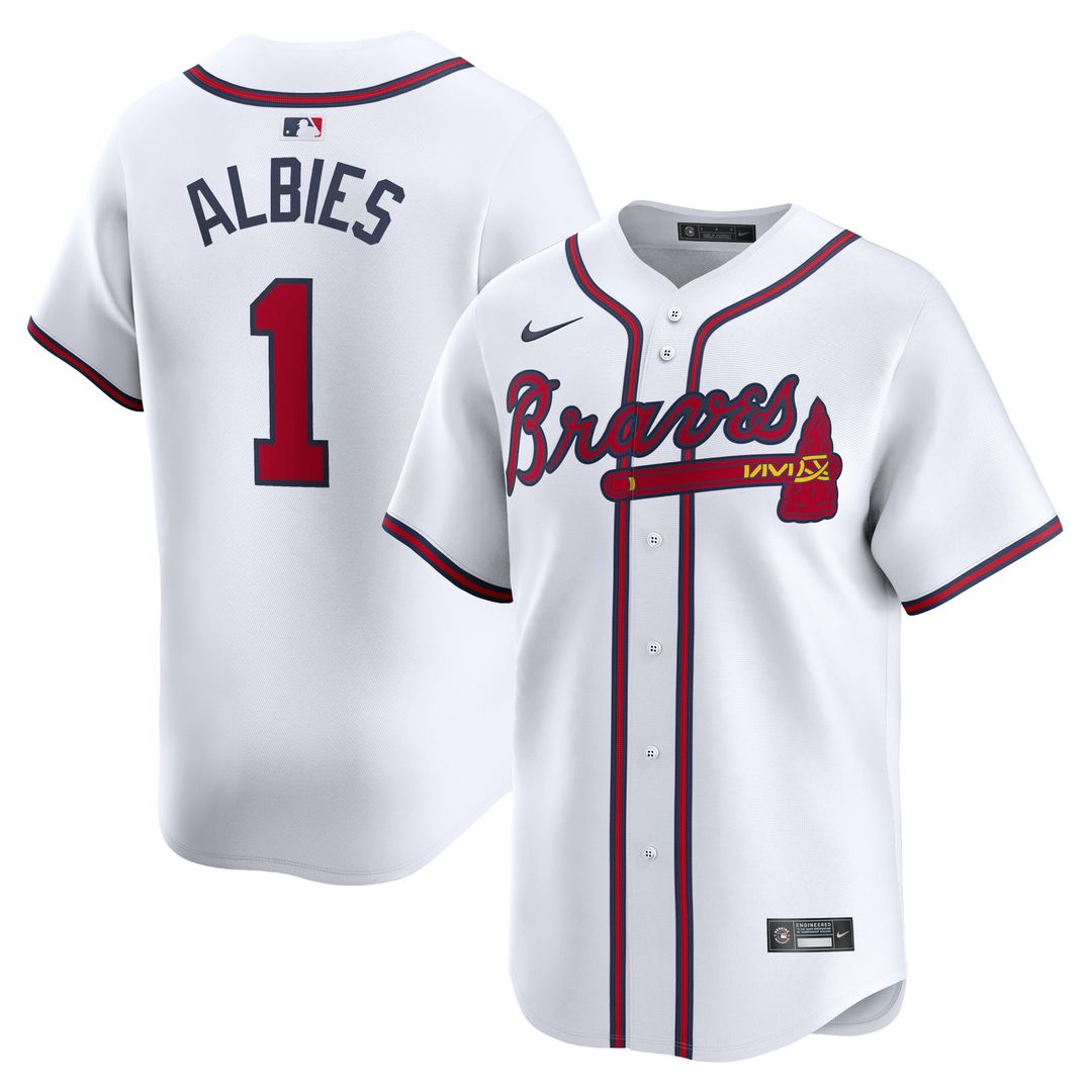 Atlanta Braves Ozzie Albies Nike Home Limited Jersey - White