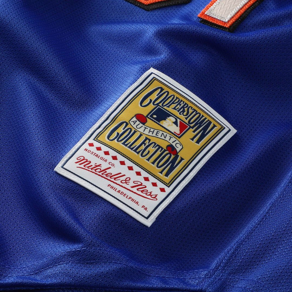 New York Mets Mike Piazza Mitchell & Ness Cooperstown Mesh Batting Practice Button-Up Jersey - Royal