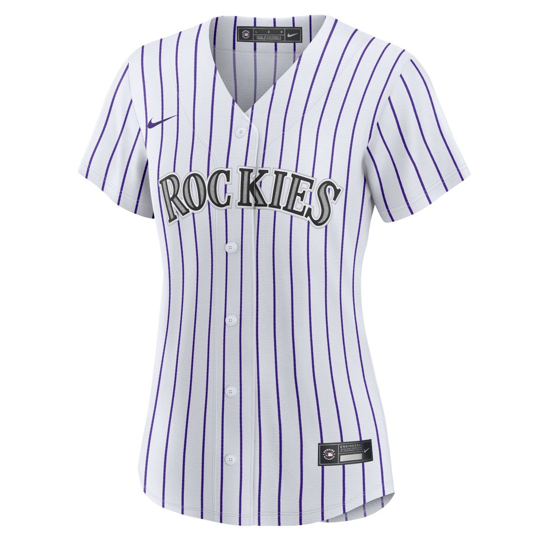 Colorado Rockies Kris Bryant Nike Women's Replica Jersey - White/Purple