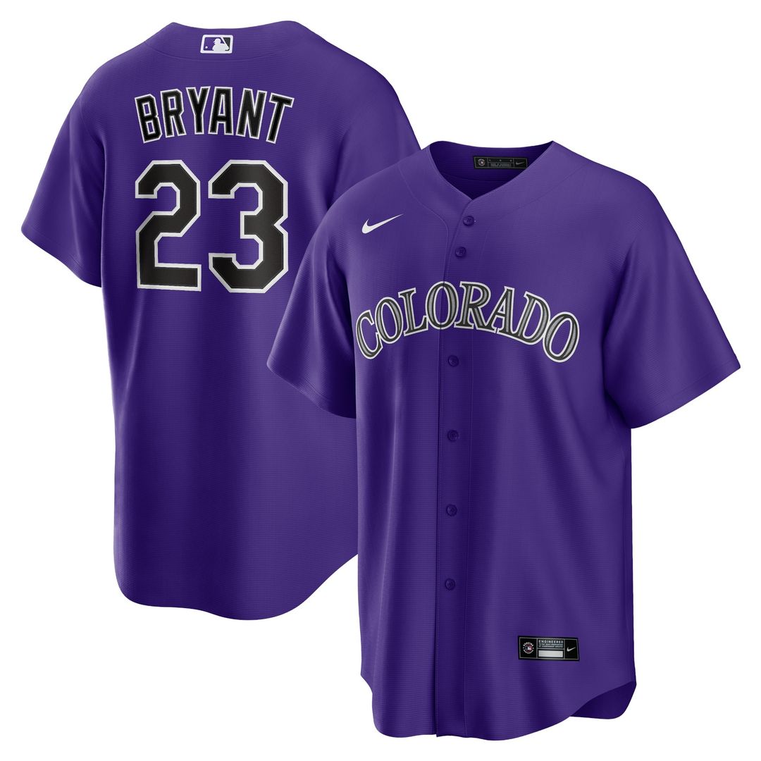 Colorado Rockies Kris Bryant Nike Alternate Replica Jersey - Purple