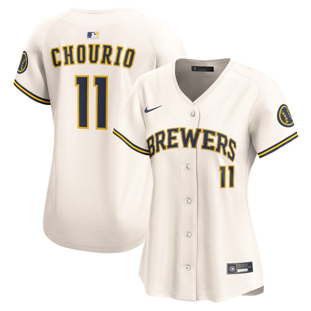Milwaukee Brewers Jackson Chourio Nike Women's Home Limited Jersey - Cream