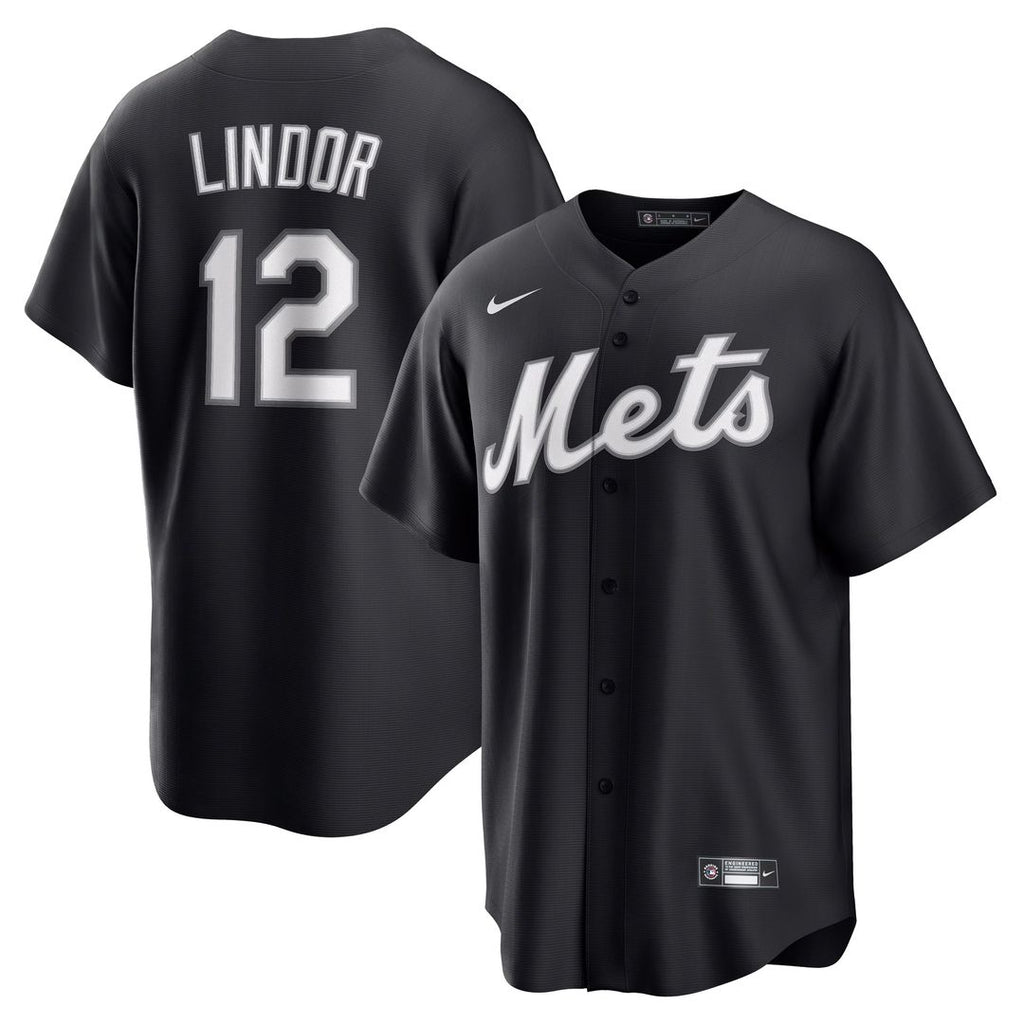 New York Mets Francisco Lindor Nike Replica Jersey - Black