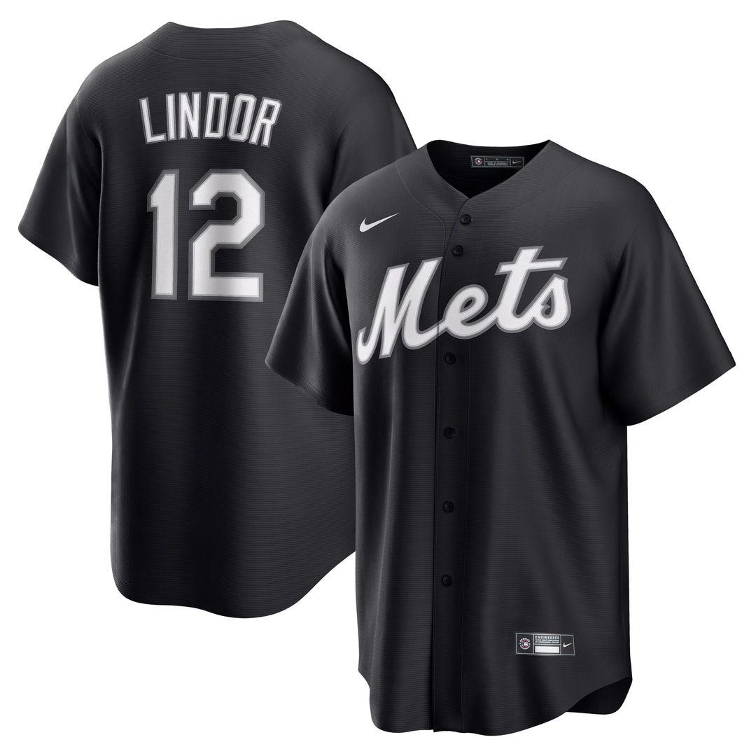New York Mets Francisco Lindor Nike Replica Jersey - Black
