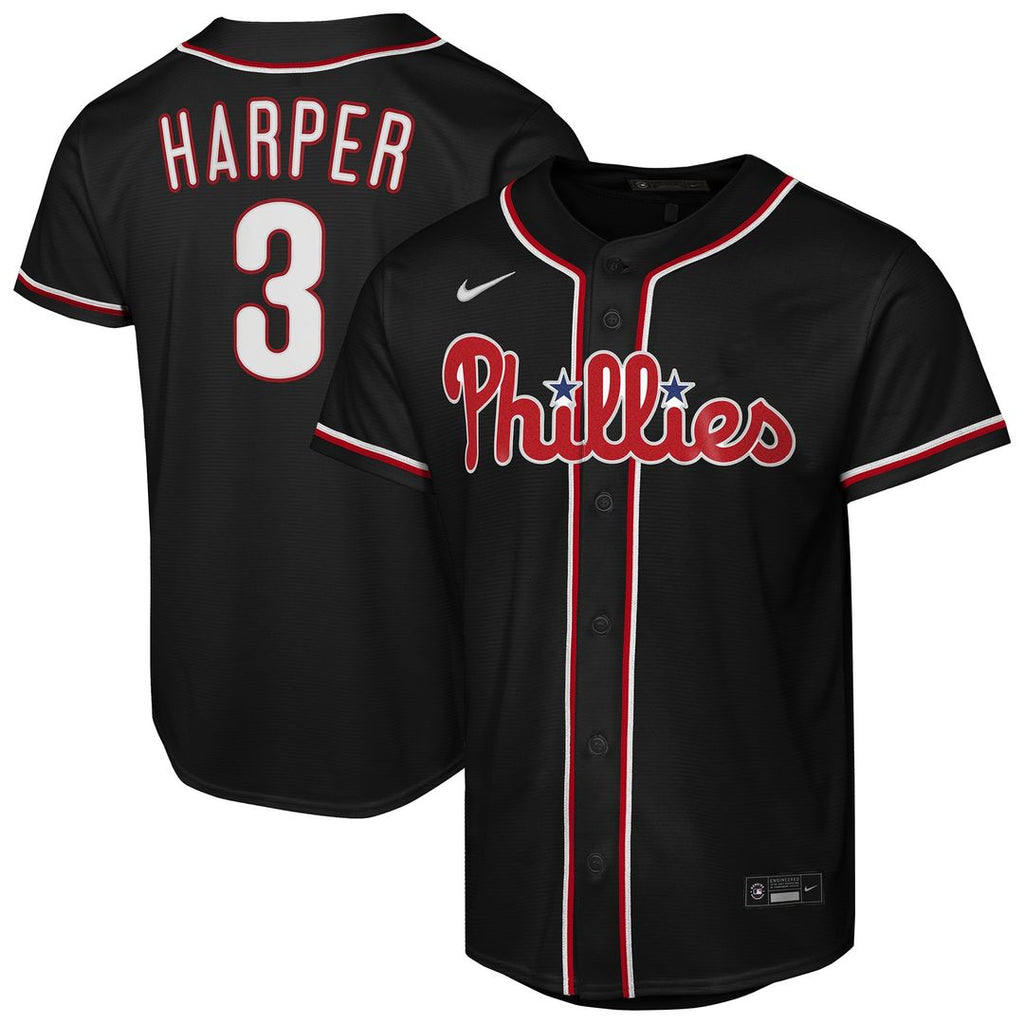 Philadelphia Phillies Bryce Harper Nike Youth Fashion Replica Jersey - Black