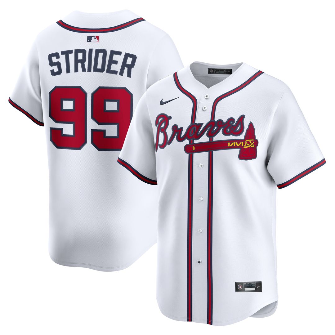 Atlanta Braves Spencer Strider Nike Home Limited Jersey - White