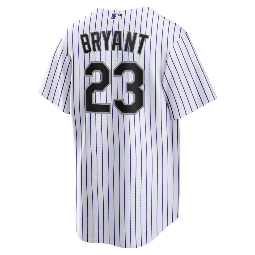 Colorado Rockies Kris Bryant Nike Replica Jersey - White/Purple