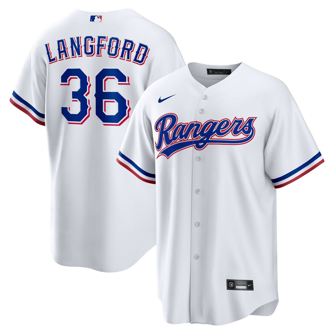 Texas Rangers Wyatt Langford Nike Home Replica Jersey - White