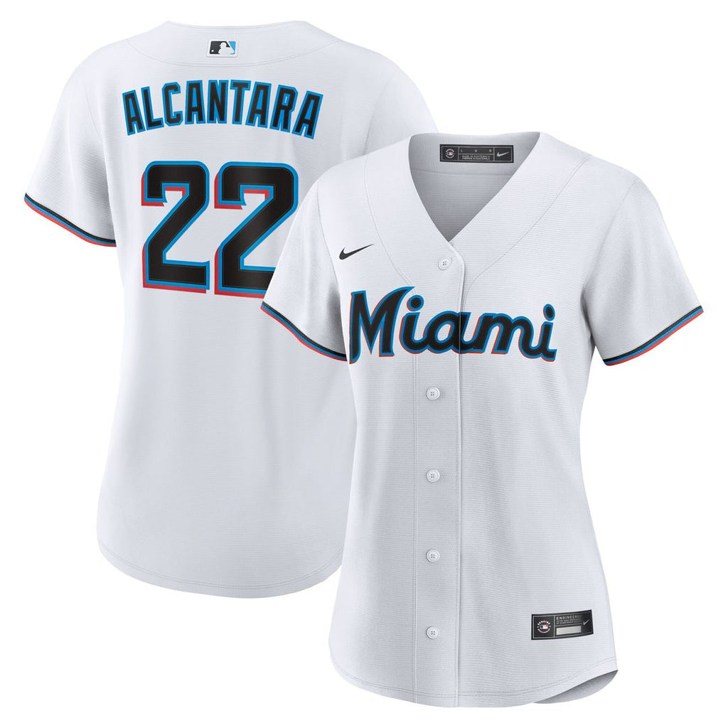 Miami Marlins Sandy Alcantara Nike Women's Home Replica Jersey - White
