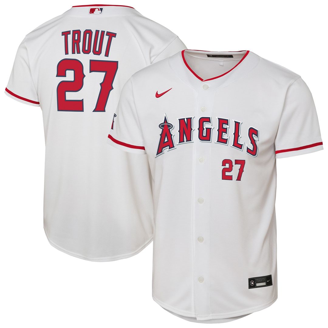 Los Angeles Angels Mike Trout Nike Youth Home Stadium Jersey - White