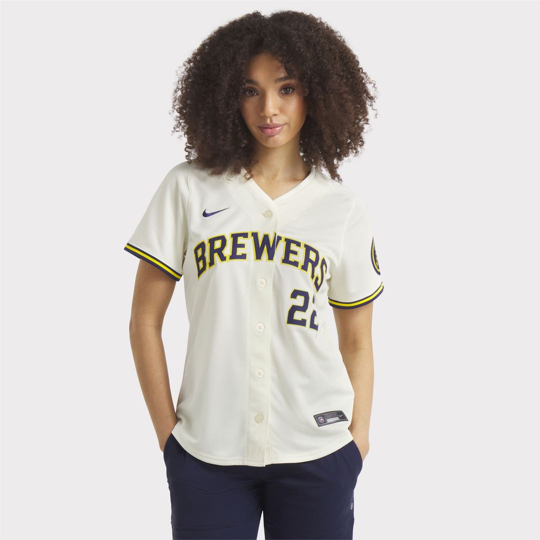 Milwaukee Brewers Christian Yelich Nike Women's Home Limited Jersey - Cream