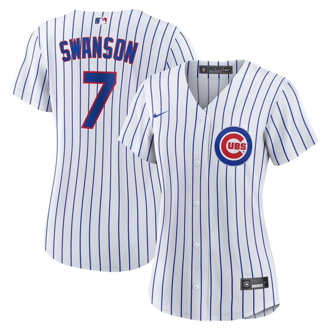 Chicago Cubs Dansby Swanson Nike Women's Home Replica Jersey - White/Royal