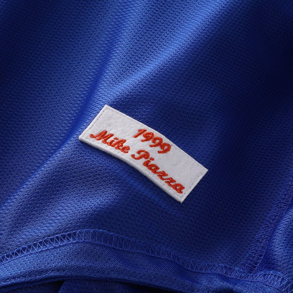 New York Mets Mike Piazza Mitchell & Ness Cooperstown Mesh Batting Practice Button-Up Jersey - Royal