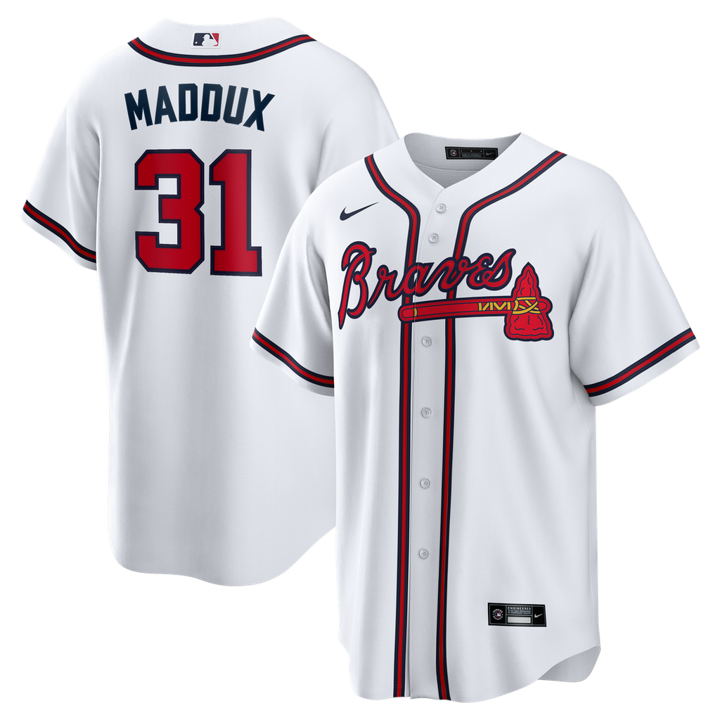 Atlanta Braves Greg Maddux Nike Home Retired Replica Jersey - White