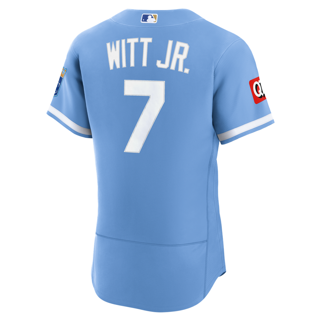Kansas City Royals Bobby Witt Jr. Nike Alternate Authentic Sponsor Patch Jersey - Light Blue