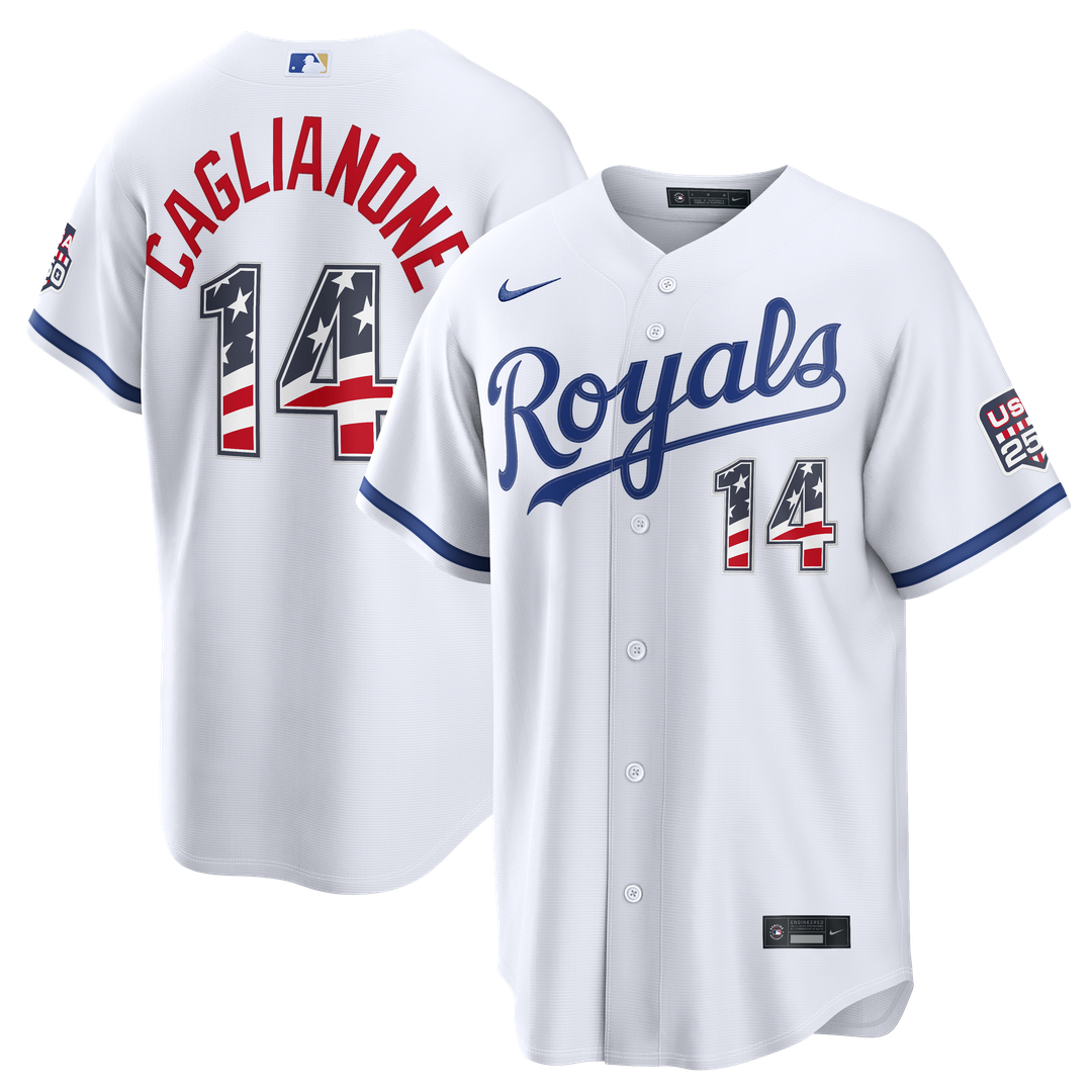 Kansas City Royals Jac Caglianone Nike USA 250 Fourth of July Home Stadium Jersey - White