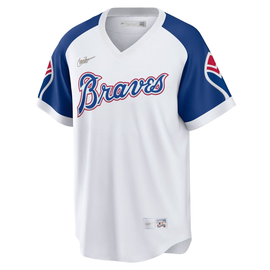 Atlanta Braves Hank Aaron Nike Home Cooperstown Player Jersey - White