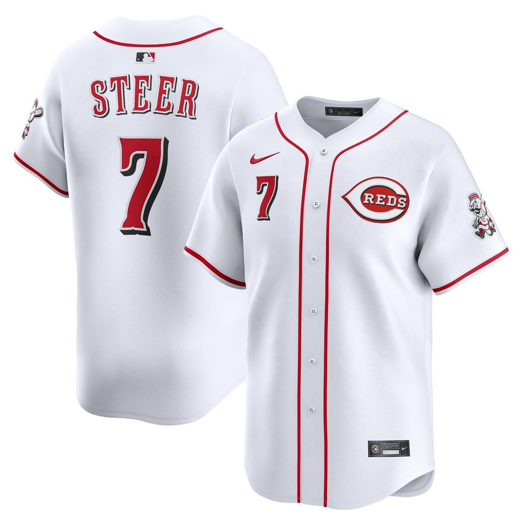 Cincinnati Reds Spencer Steer Nike Home Limited Jersey - White