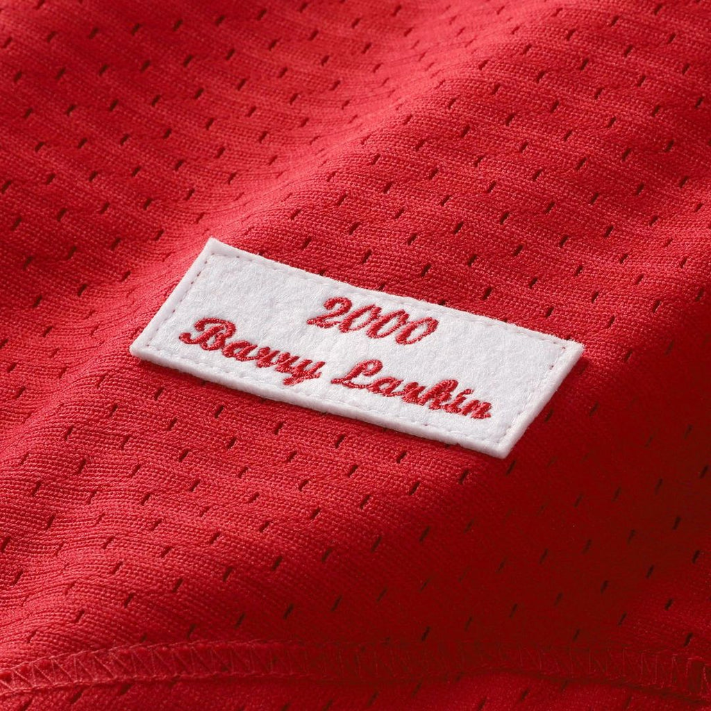Cincinnati Reds Barry Larkin Mitchell & Ness Cooperstown Mesh Batting Practice Button-Up Jersey - Black