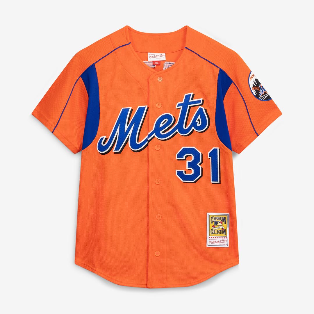 New York Mets Mike Piazza Mitchell & Ness Cooperstown Mesh Batting Practice Button-Up Jersey - Royal