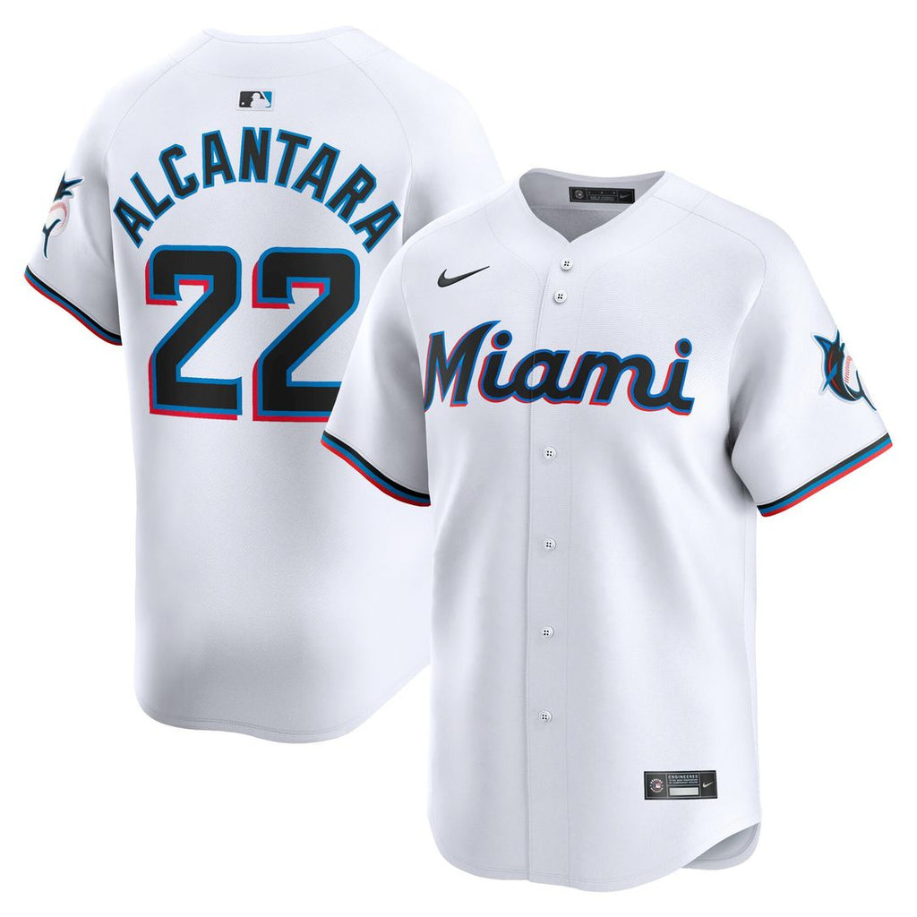 Miami Marlins Sandy Alcantara Nike Home Limited Jersey - White
