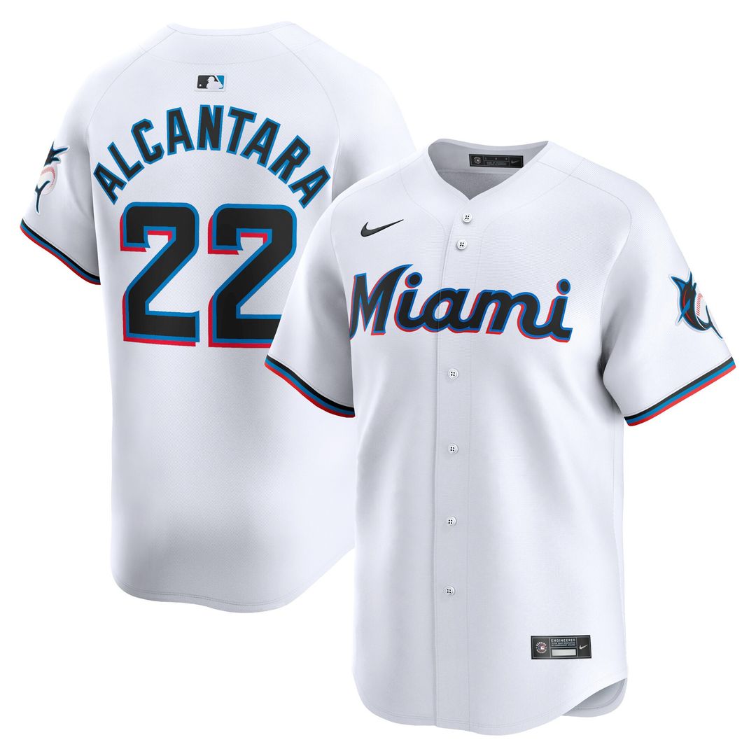 Miami Marlins Sandy Alcantara Nike Home Limited Jersey - White
