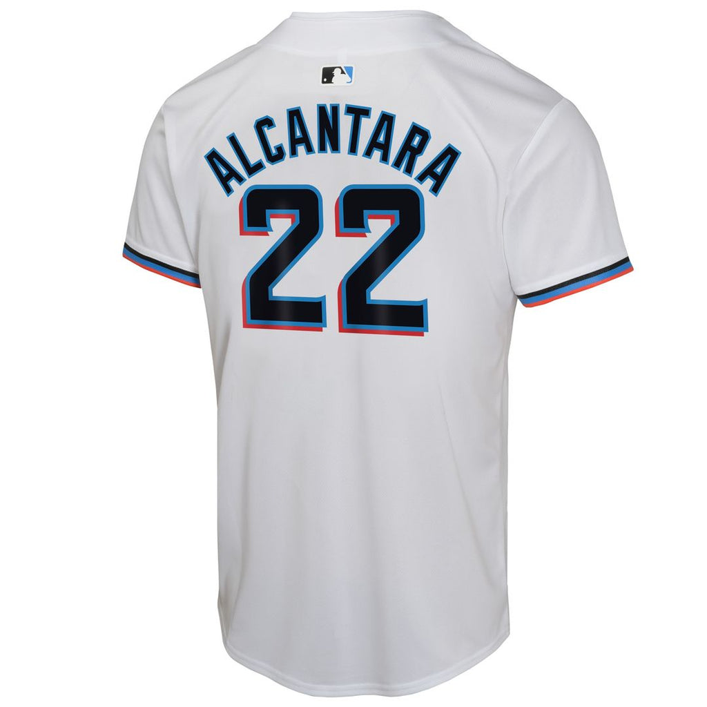 Miami Marlins Sandy Alcantara Nike Youth Home Game Jersey - White